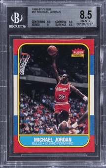 1986/87 Fleer #57 Michael Jordan Rookie Card - BGS NM-MT+ 8.5 